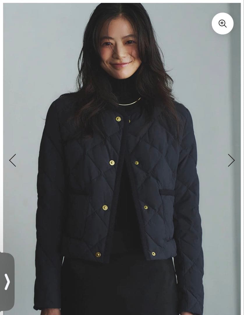 TAION×anuans ノーカラーキルティングショートダウン