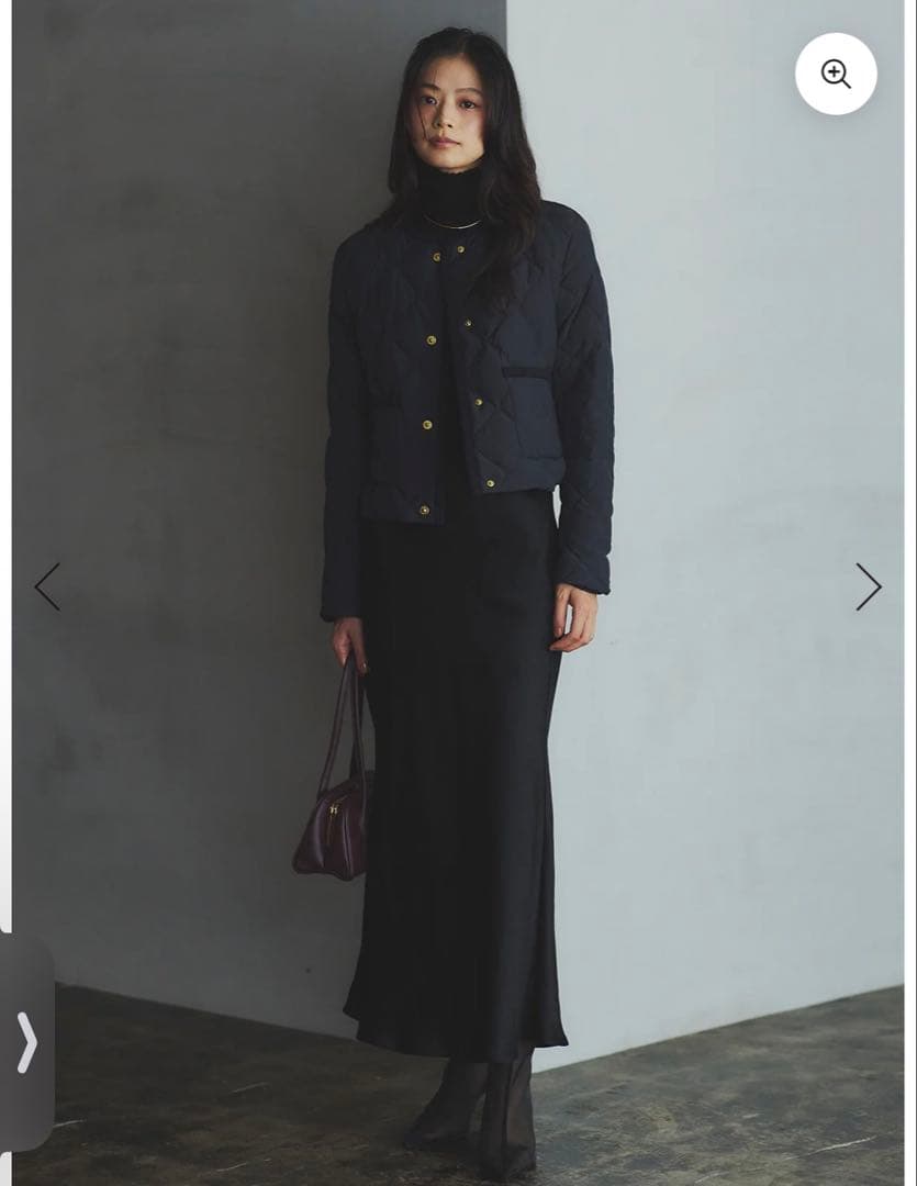 TAION×anuans ノーカラーキルティングショートダウン