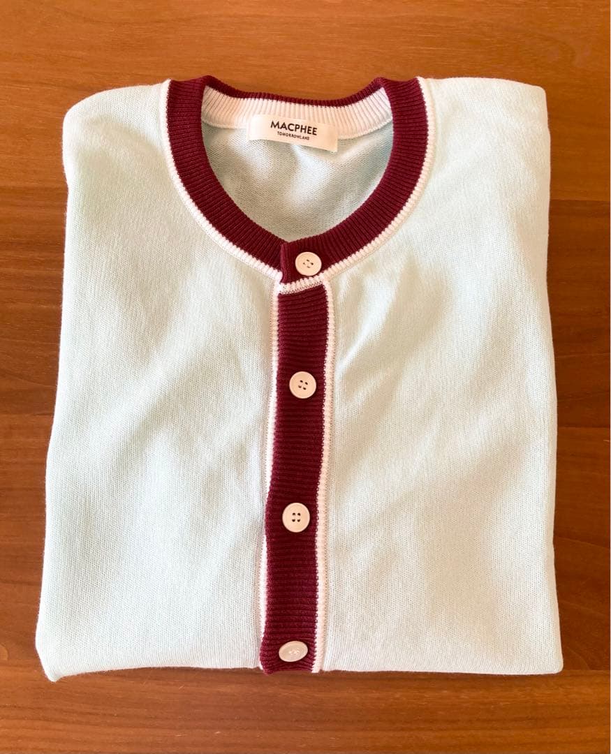 MACPHEE ドライコットン ハーフスリーブカーディガン