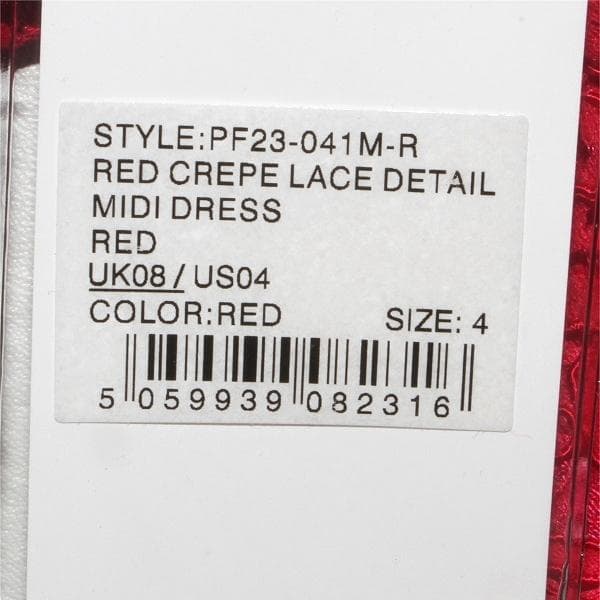 セルフポートレイト ワンピース レース 赤 UK8 未使用 Crepe