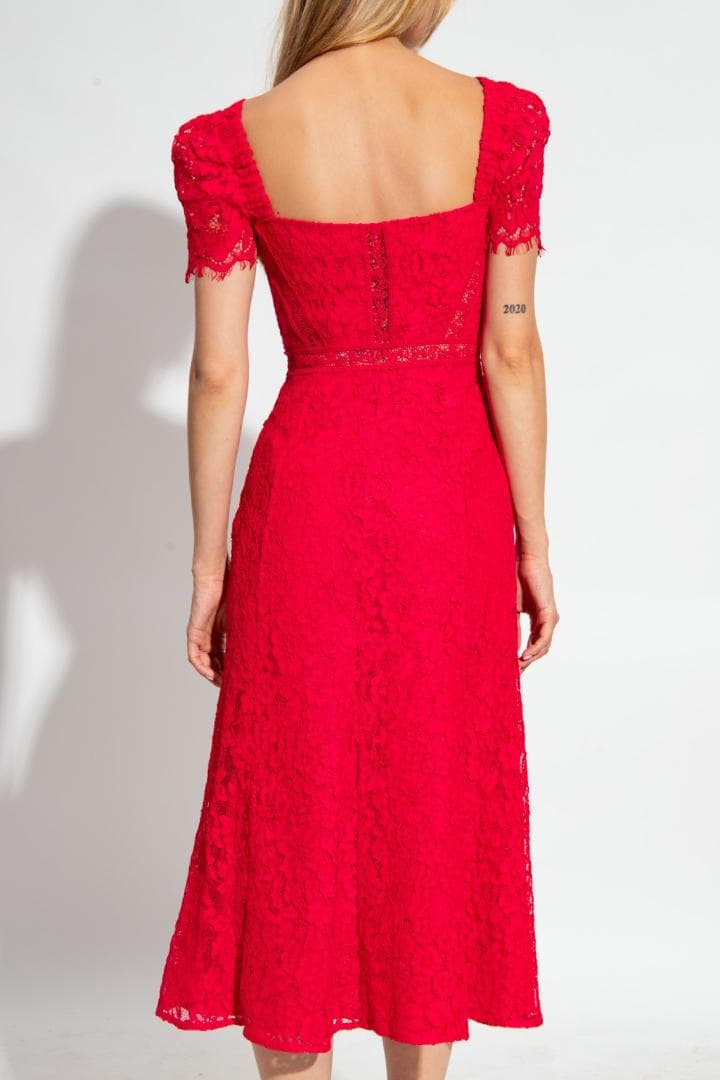 セルフポートレイト ワンピース レース 赤 UK8 未使用 Crepe