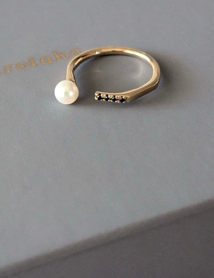 【別注】Hirotaka×TOMORROWLAND パール×ブラックダイヤリング