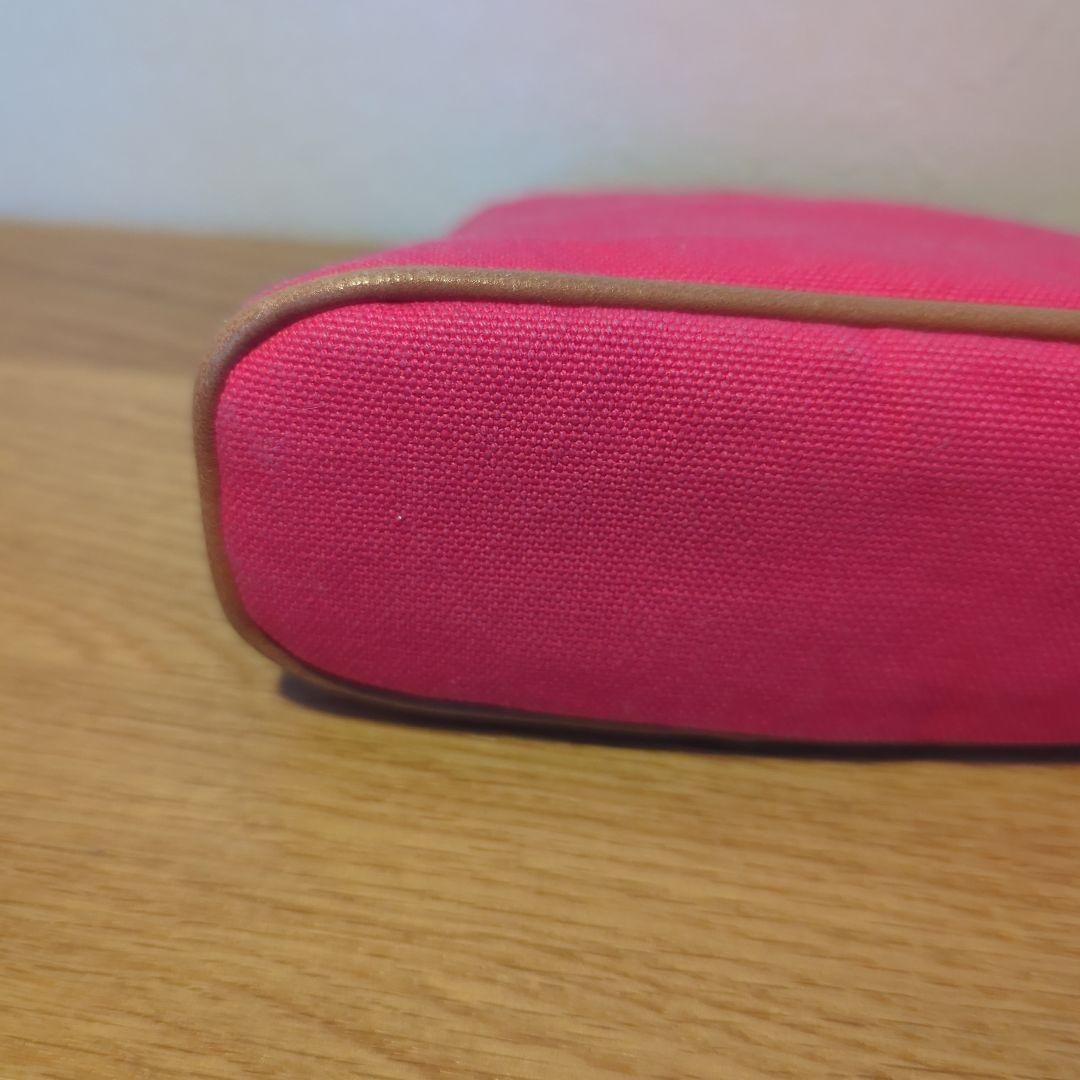 HERMES ピンク ボリードポーチMM キャンバスポーチ