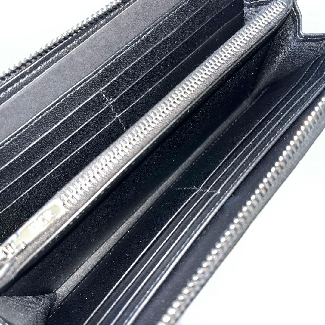 ディオール　クロコダイル　長財布　ラウンドジップ　鰐革　黒　ブラック