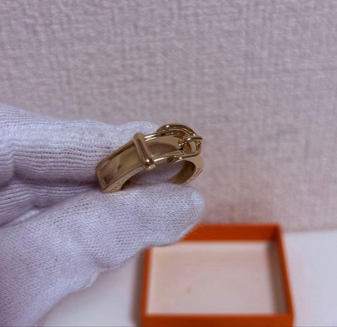 美品　HERMES エルメス スカーフリング　ゴールド