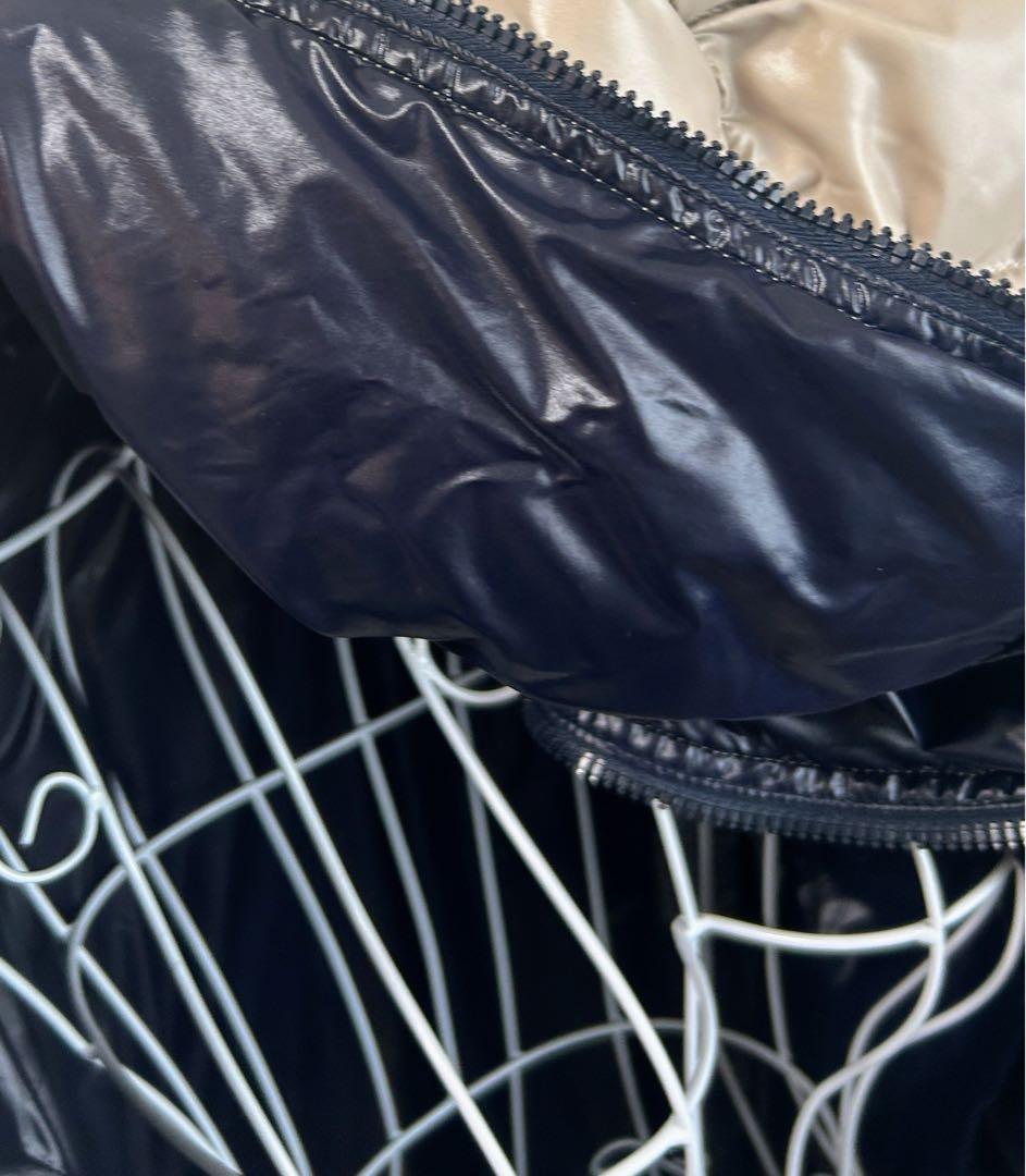 DUVETICA ACE ロングダウンコート40 ベージュ×ネイビー