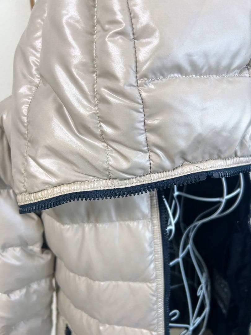 DUVETICA ACE ロングダウンコート40 ベージュ×ネイビー