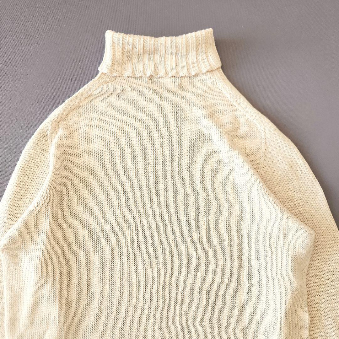 マーガレットハウエル リネン コットン ワイド ロール タートルネックニット Ⅱ