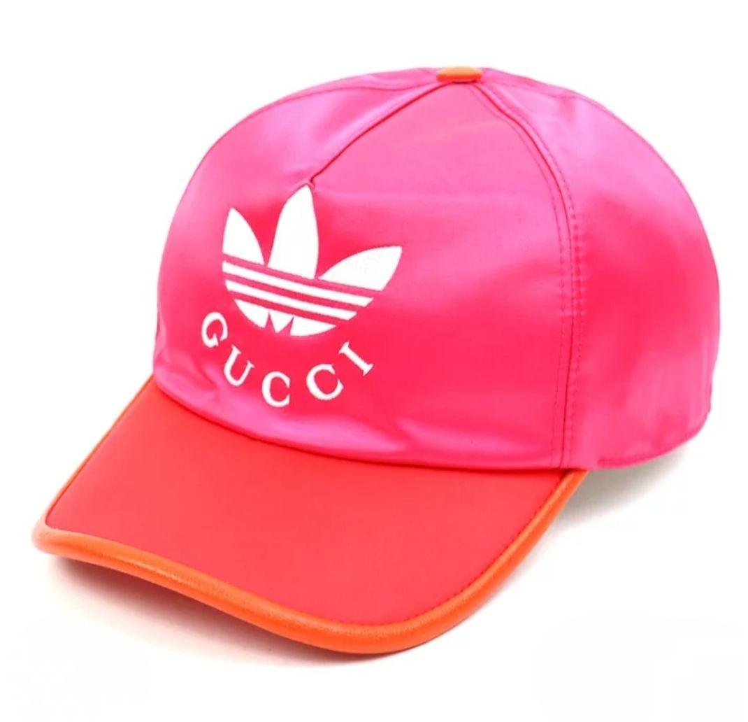 新品未使用 adidas x GUCCI コラボ キャップ M ピンクサテン