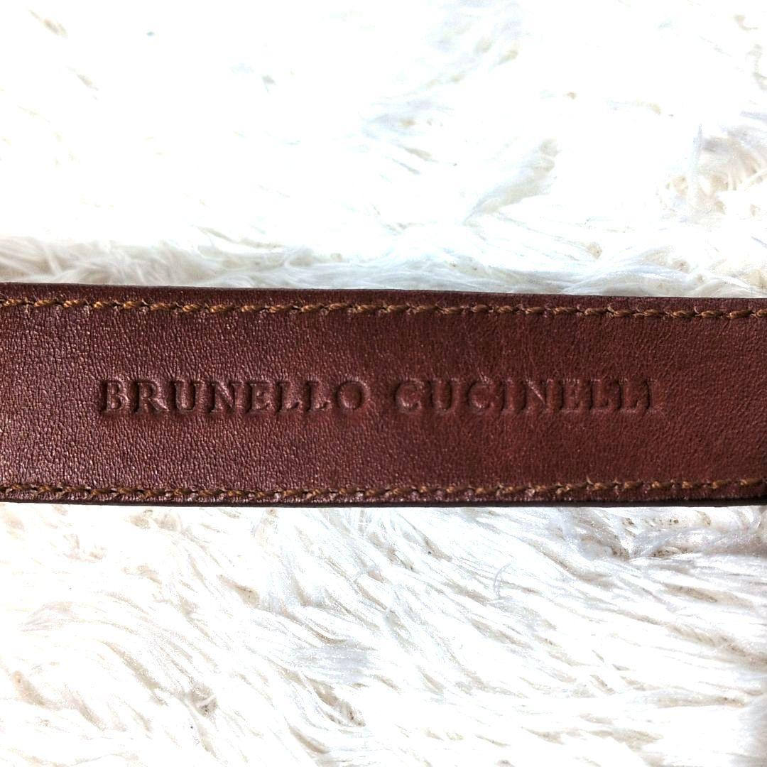 【箱,保存袋付き 美品】ブルネロクチネリ　プンターレ　ベルト　SV800　型押し