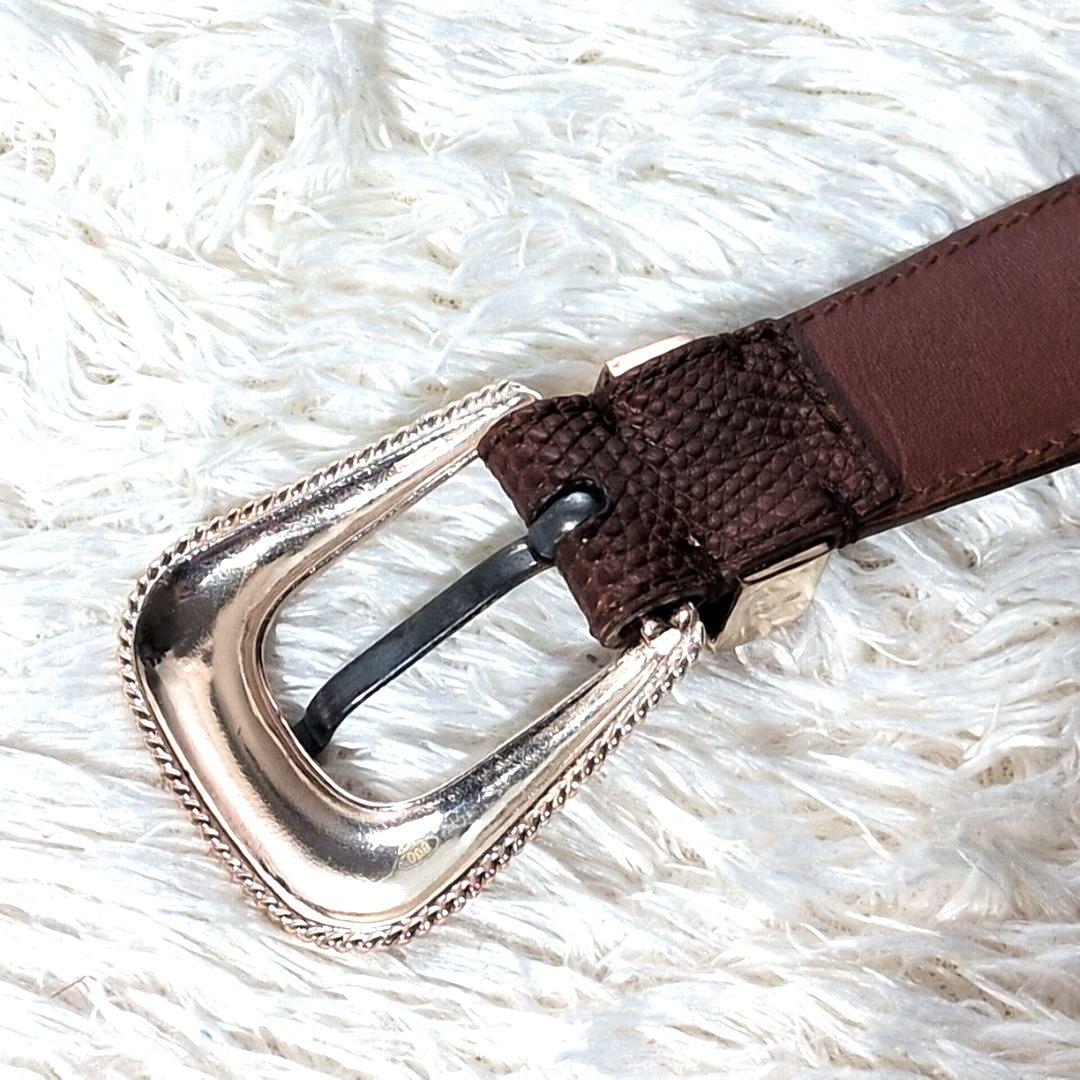 【箱,保存袋付き 美品】ブルネロクチネリ　プンターレ　ベルト　SV800　型押し