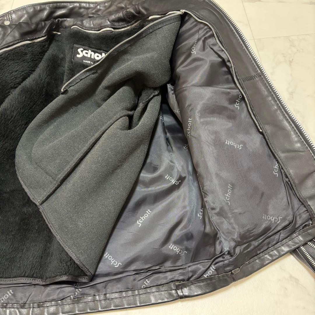 美品✨schott シングル ライダースジャケット 641 ボアライナー付