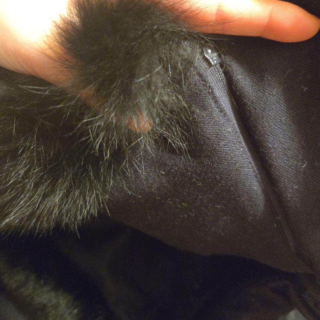 ファー付きネイビーロングダウンコート