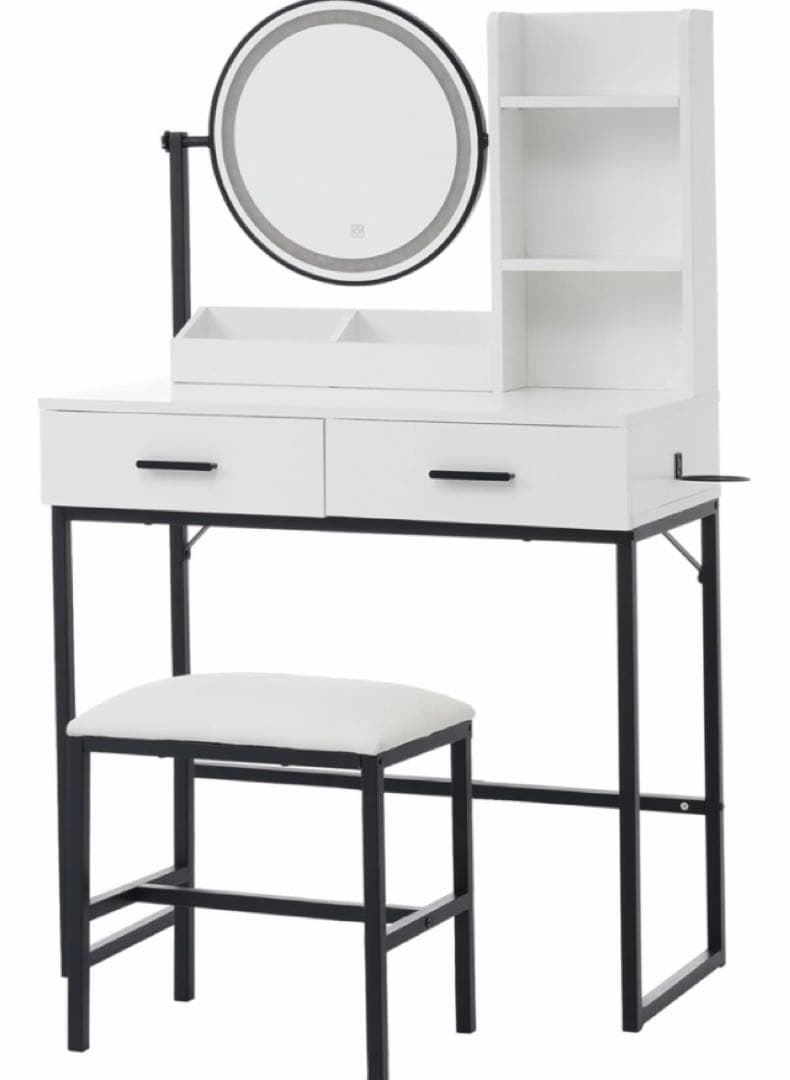 Honkiya ドレッサー化粧台 テーブル 鏡台 LEDライト付き