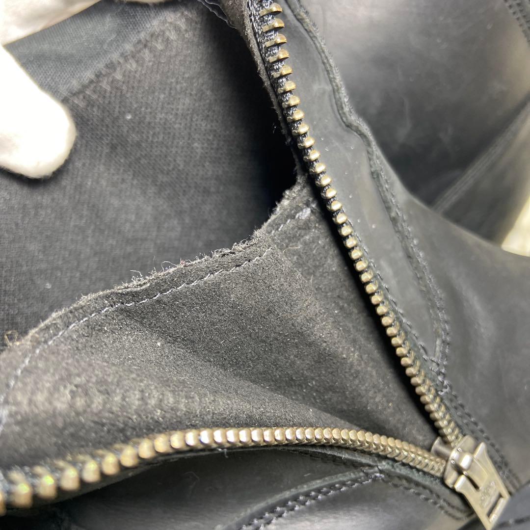 美品✨ティンバーランド レザーロングブーツ サイドジップ ウォータープルーフ 黒