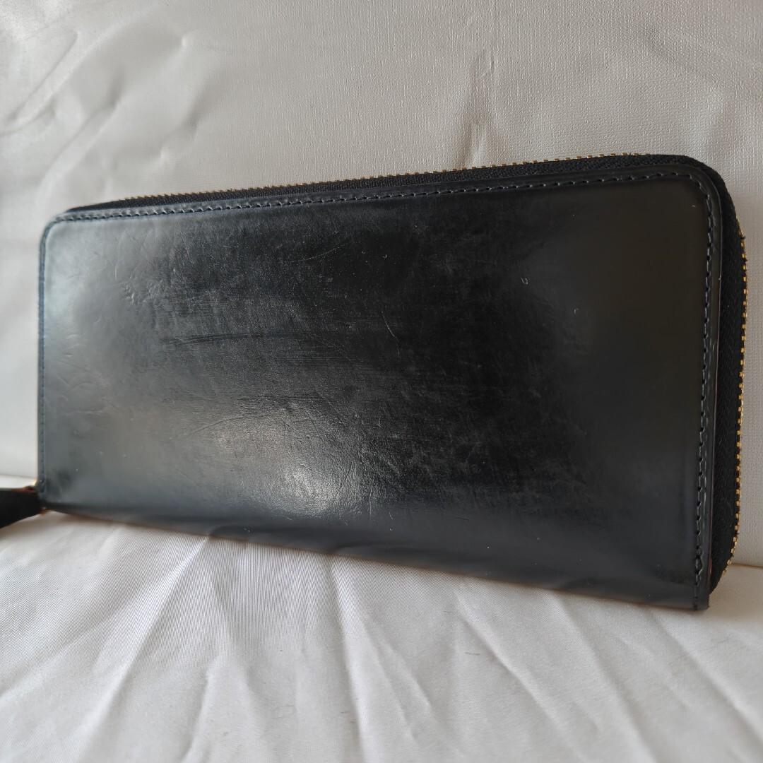 GANZO THIN BRIDEL ラウンドファスナー 長財布 黒