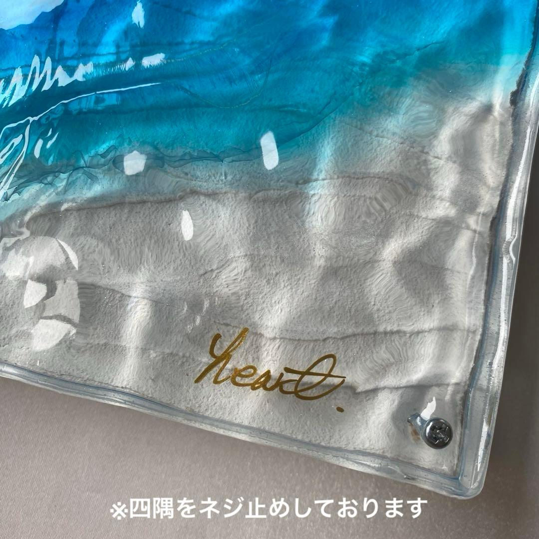 レジンアート　波紋　海アート　オーシャンアート　インテリアパネル