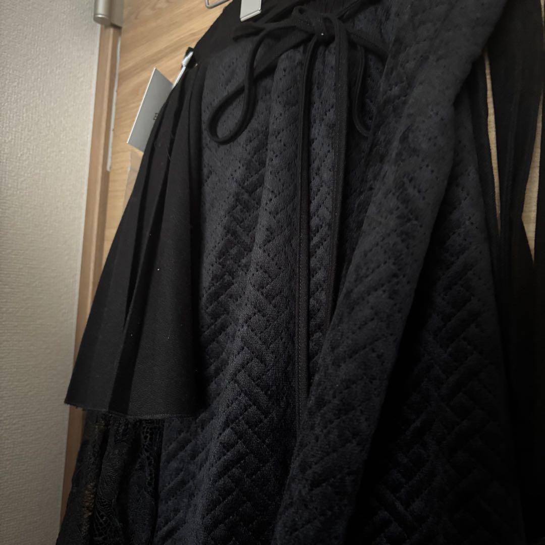 Asymmetry tiered ベロアキルトスカート