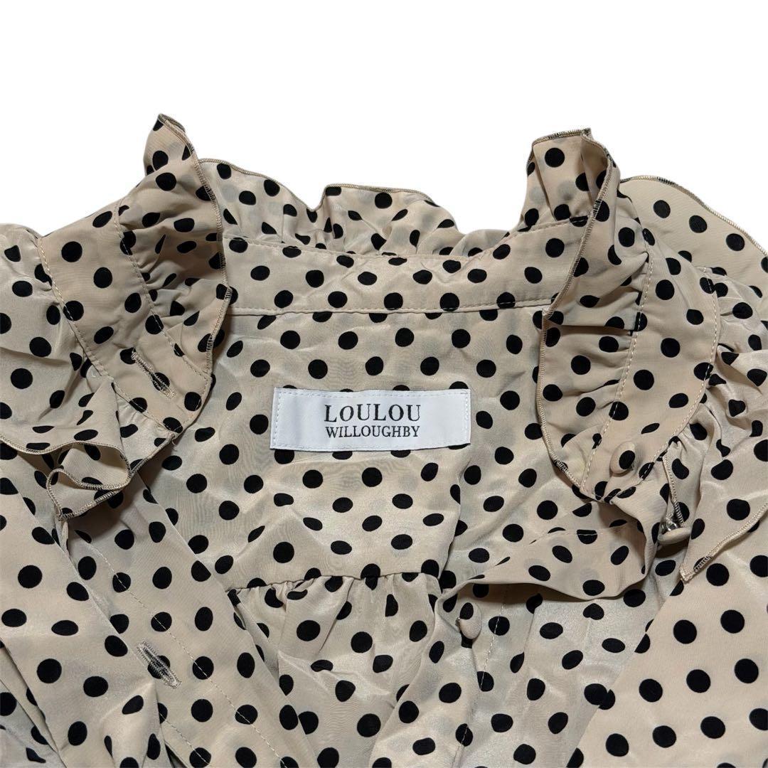 【LOULOU WILLOUGHBY】 デシンドットフリルブラウス ボウタイ付き