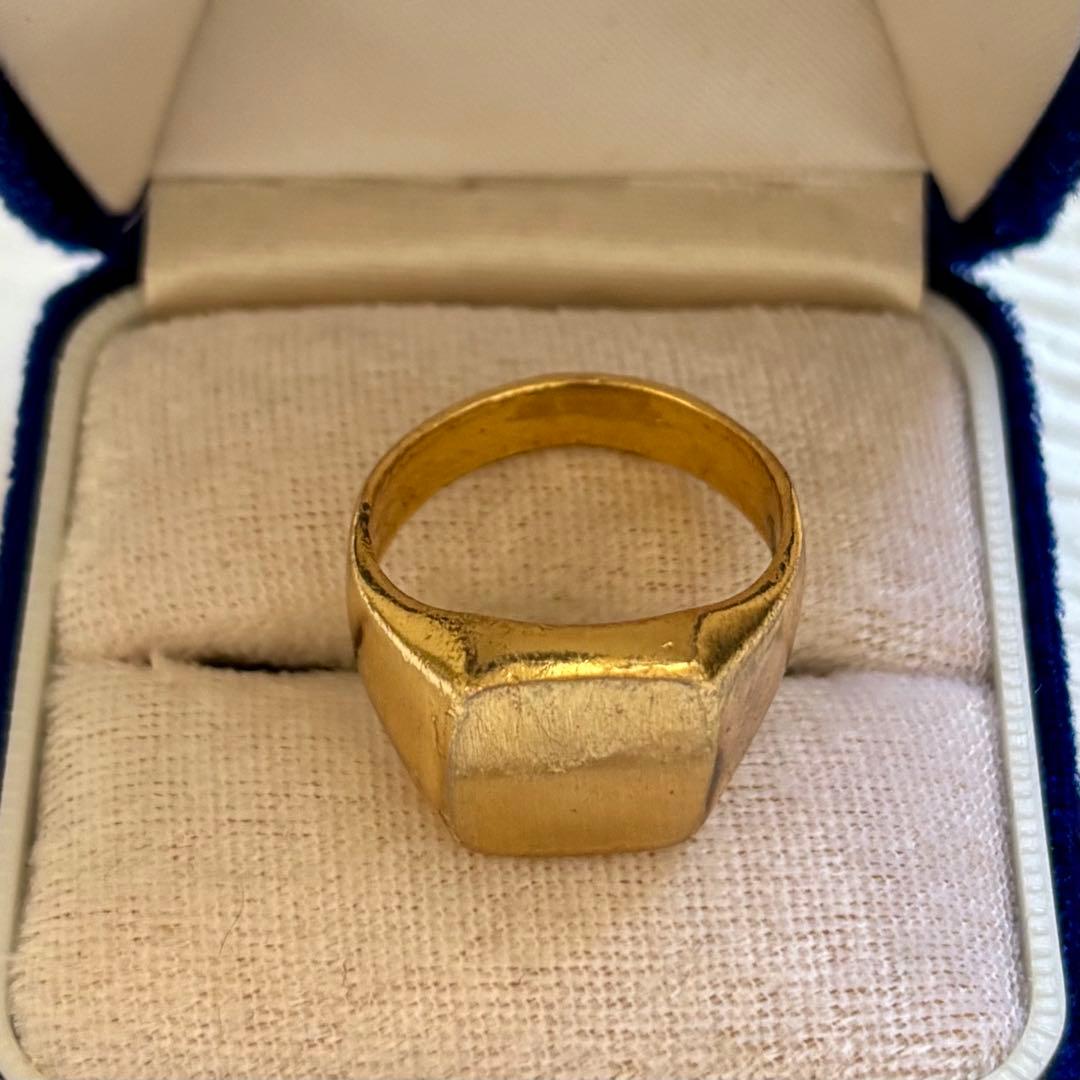 ゴールド カラー スクエア型 リング 指輪 遺品整理 0108-27