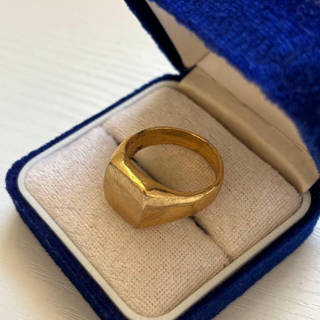 ゴールド カラー スクエア型 リング 指輪 遺品整理 0108-27