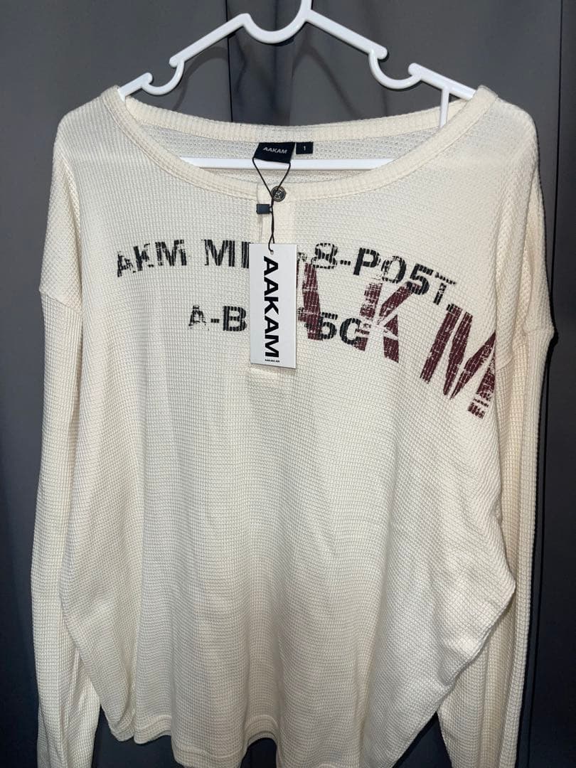 トップス AAKAM Waffle Henry Neck Long Sleeve