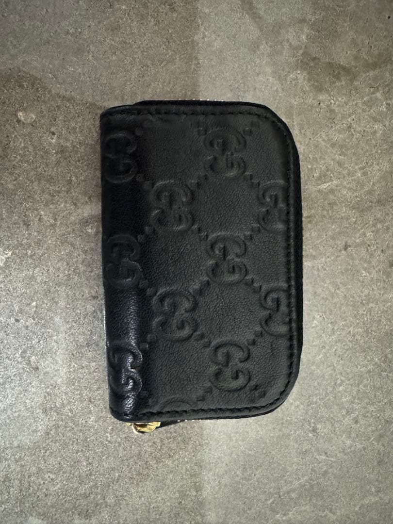 グッチ　ケース　グッチシマ　レザー　ブラック