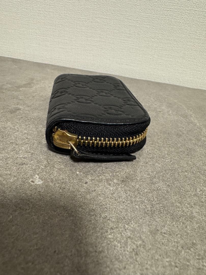 グッチ　ケース　グッチシマ　レザー　ブラック