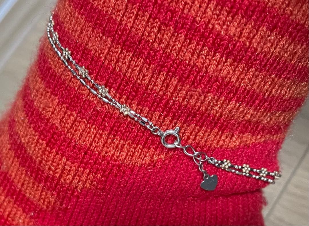 アンクレット　2連　アクセサリー　Ｋ10WG かわいい