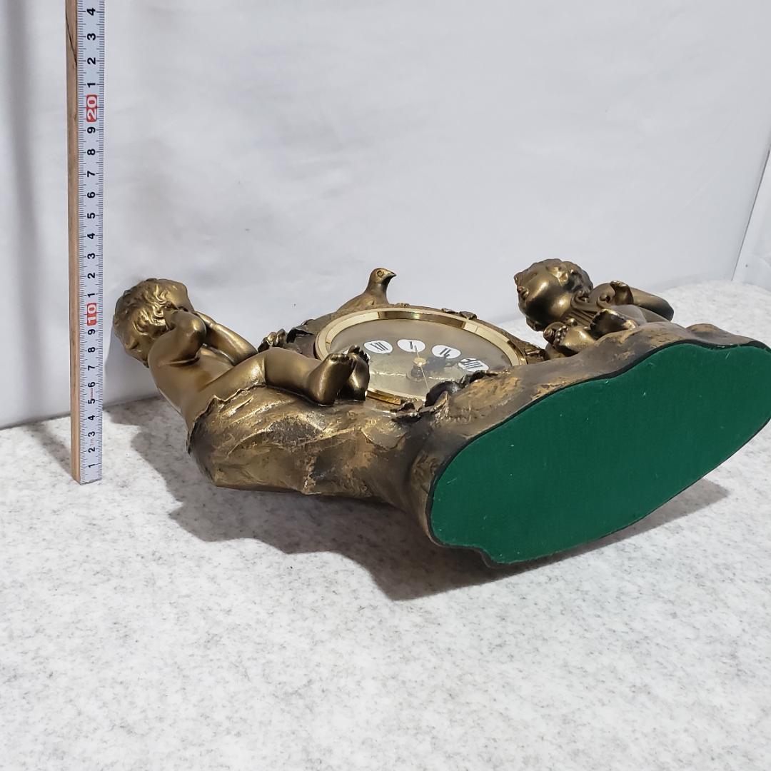 リズム時計 アンティーク 天使 置時計