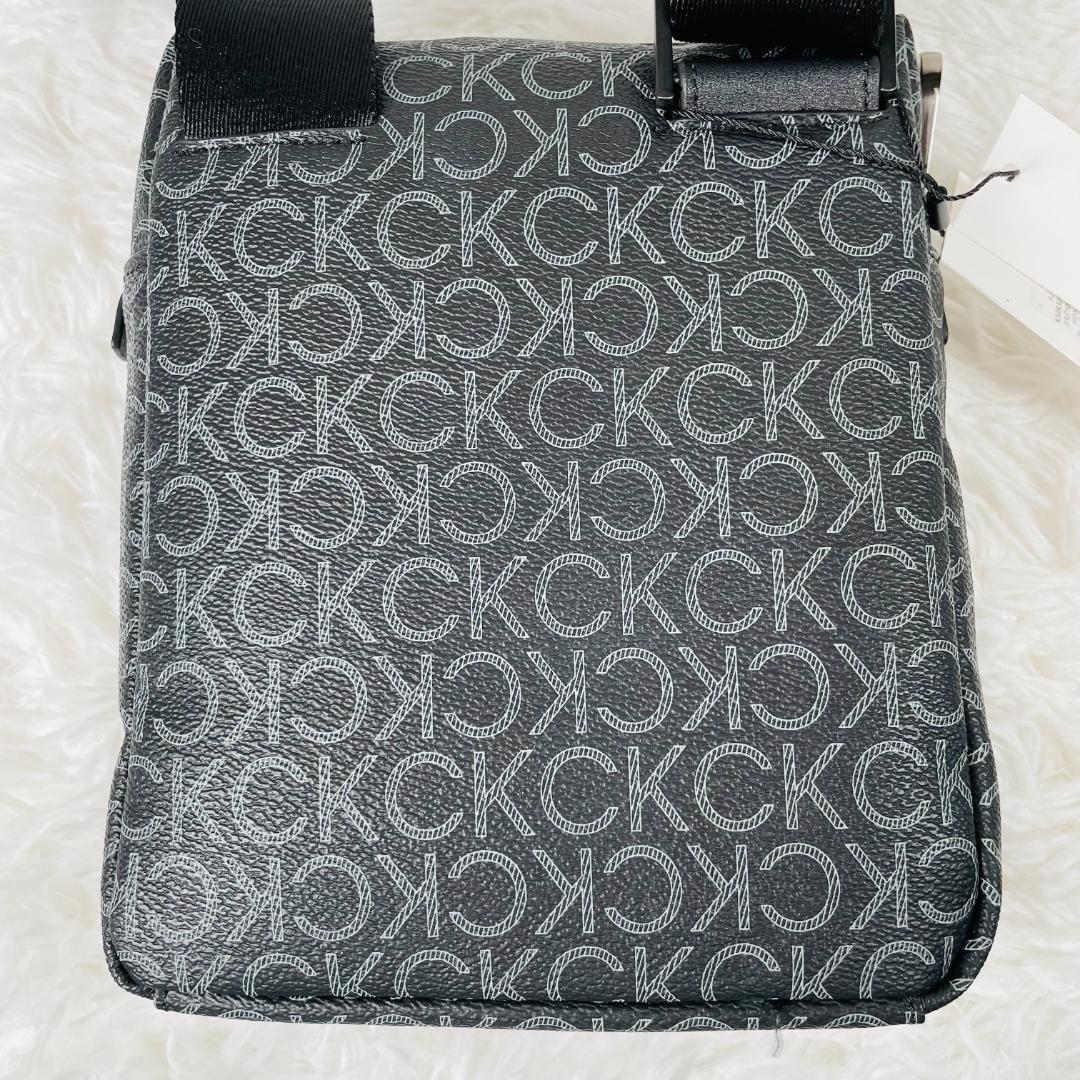 新品未使用 カルバンクライン クロスボディバッグ ショルダー 総柄 ブラック