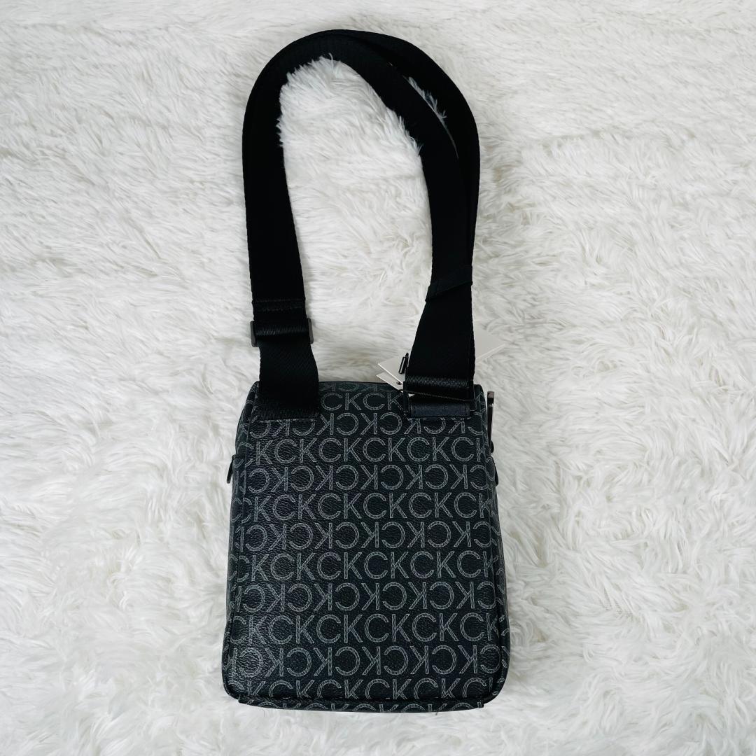 新品未使用 カルバンクライン クロスボディバッグ ショルダー 総柄 ブラック