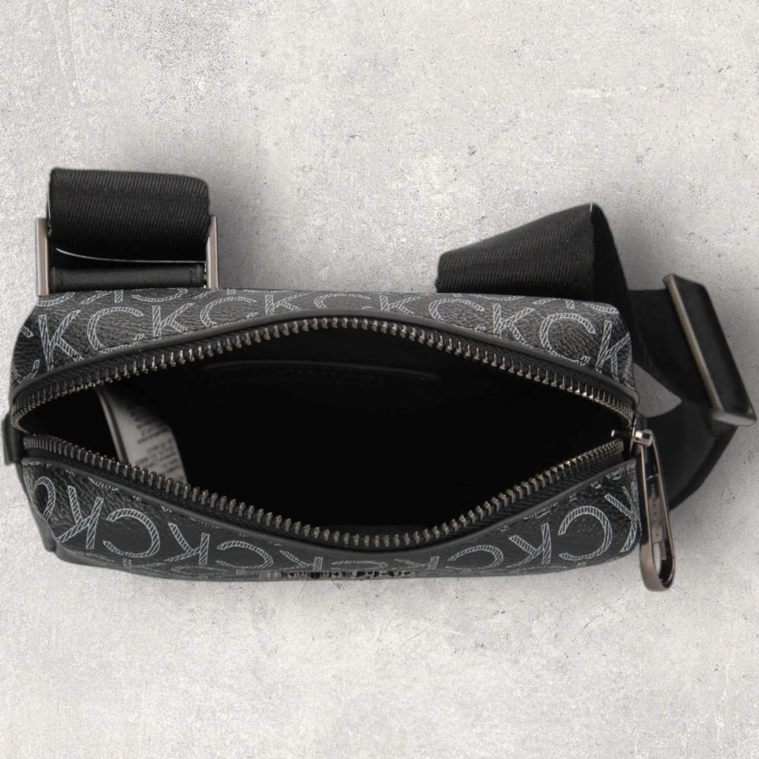 新品未使用 カルバンクライン クロスボディバッグ ショルダー 総柄 ブラック