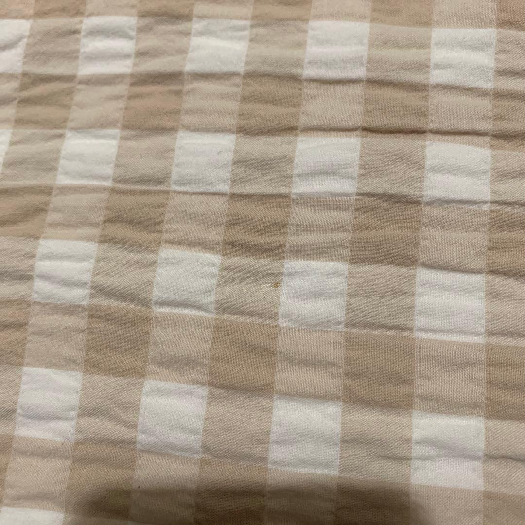 ジェラートピケ　ギンガムチェック　パジャマ　ベージュ　ピンク　上下2セット