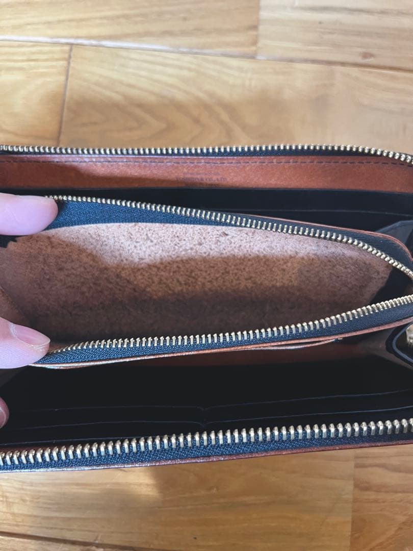 PORTER ブラックレザー 長財布 ジップ式