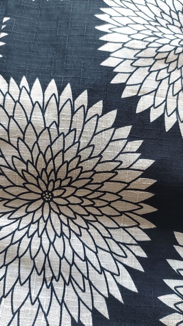 綿麻の浴衣　菊柄