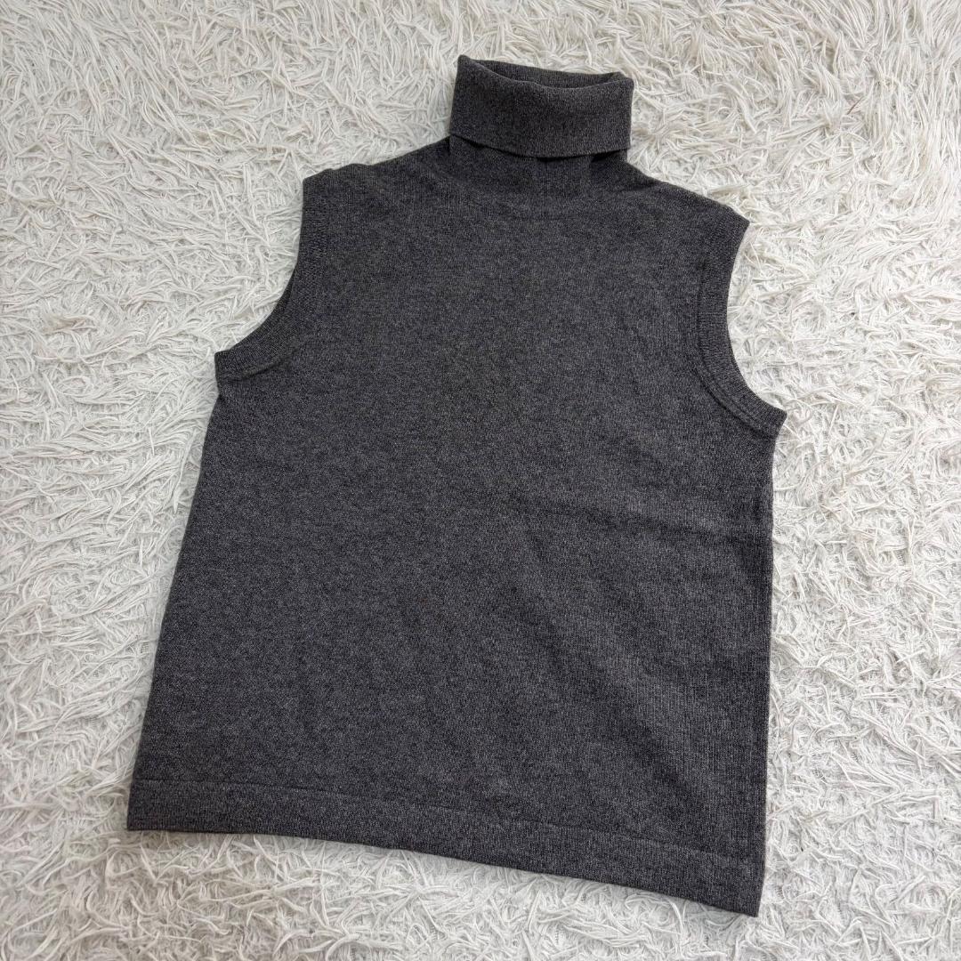 17000✨HERMES カシミヤ100% ノースリーブニット ブラウス グレー