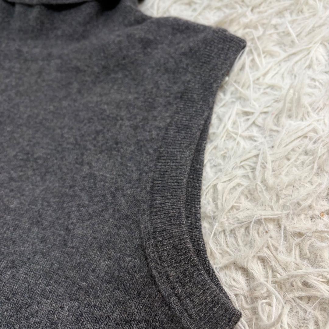 17000✨HERMES カシミヤ100% ノースリーブニット ブラウス グレー