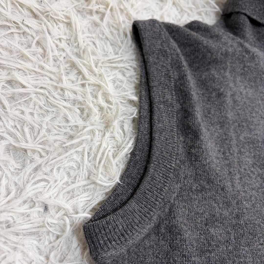 17000✨HERMES カシミヤ100% ノースリーブニット ブラウス グレー