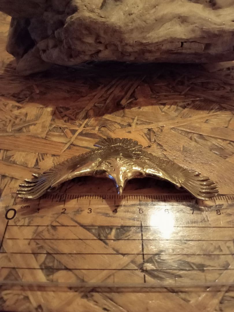 真鍮,全金色,大イーグル,ペンダント細角デザインチェーン,フックホイールカスタム