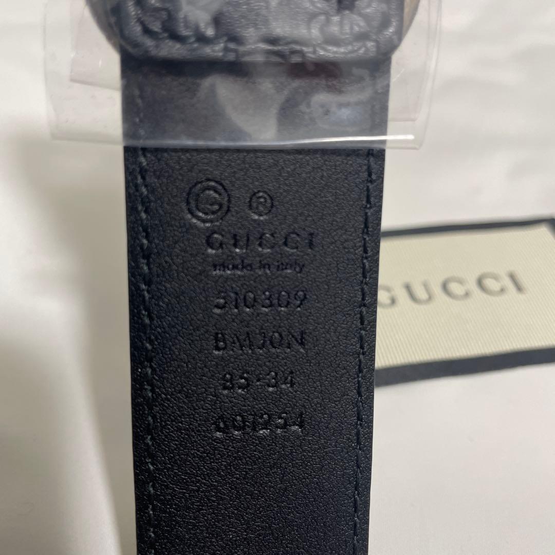 【新品】GUCCI ブラックレザー ベルト 85/34