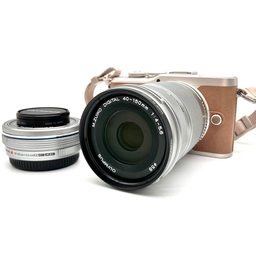 Wi-Fi対応♪ OLYMPUS E-PL9 ブラウン　望遠ダブルレンズキット