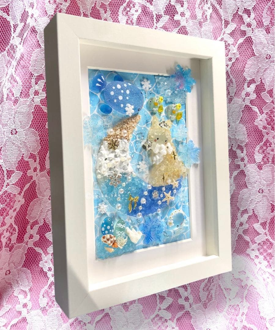 海のお月様とウミウシ姫 クリスマス インテリア アクアリウム シーグラスアート