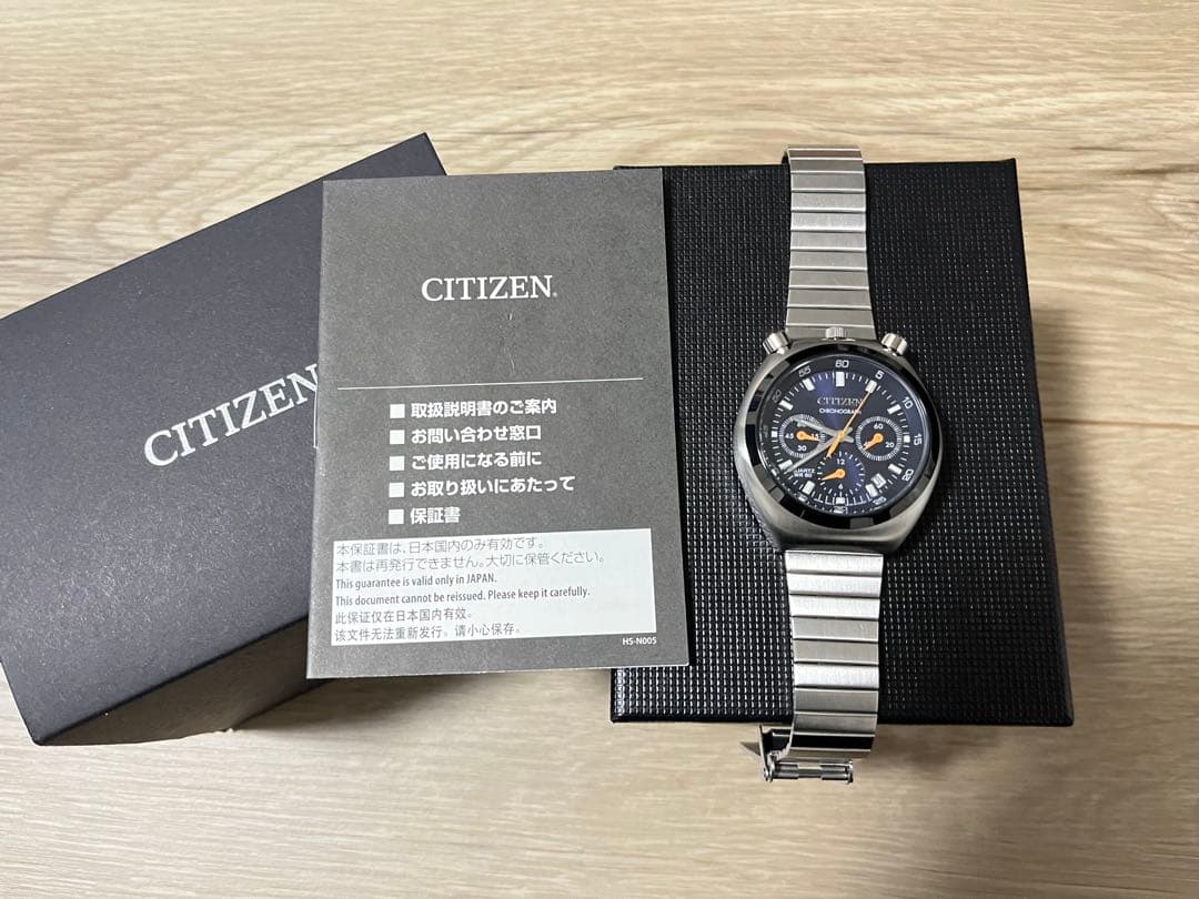 CITIZEN シチズンレコードレーベル ツノクロノ時計 ネイビー