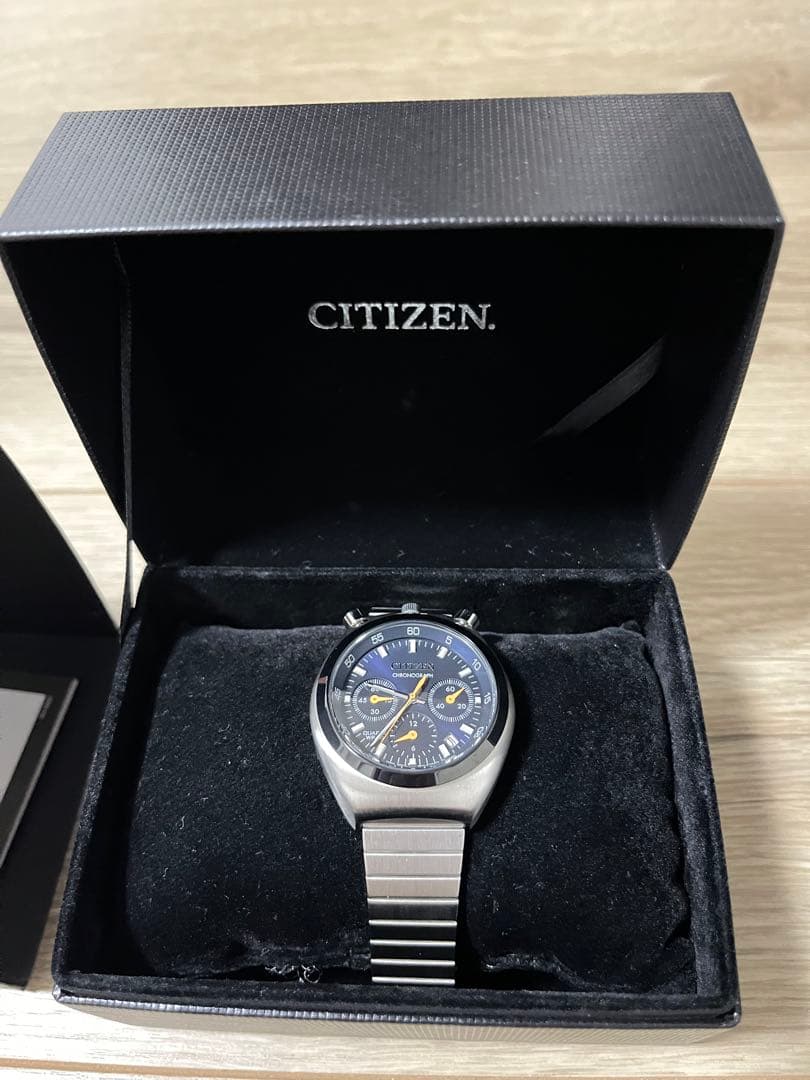 CITIZEN シチズンレコードレーベル ツノクロノ時計 ネイビー