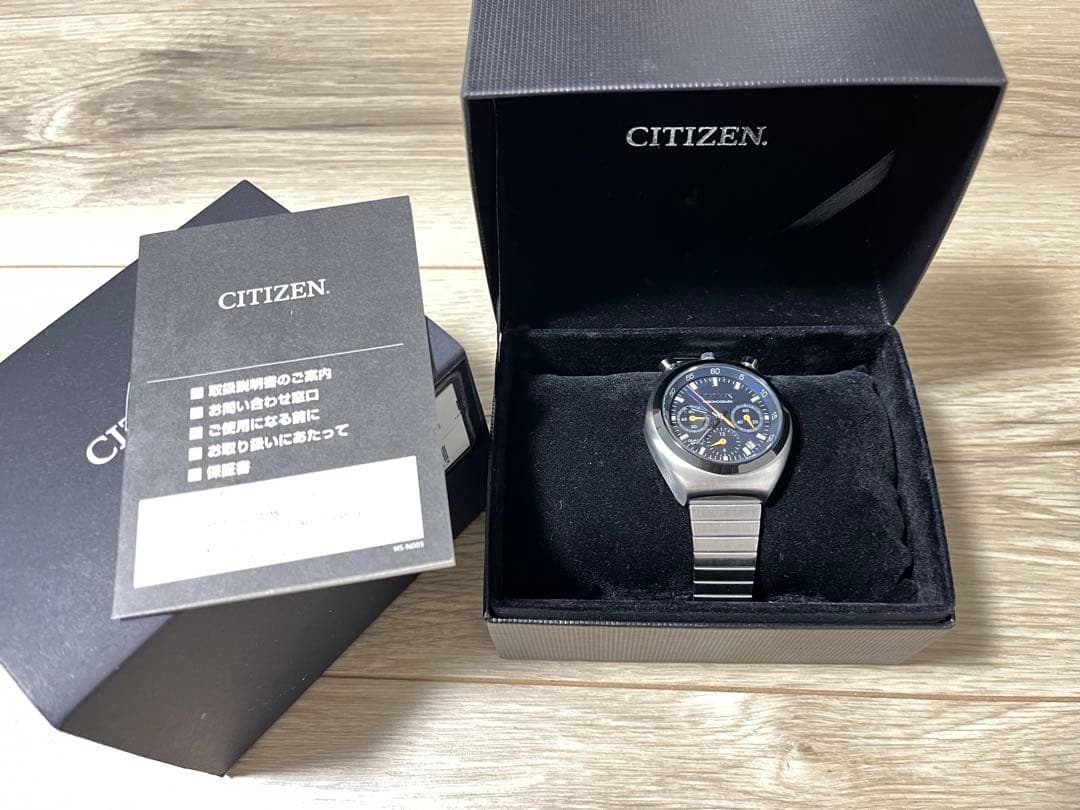 CITIZEN シチズンレコードレーベル ツノクロノ時計 ネイビー