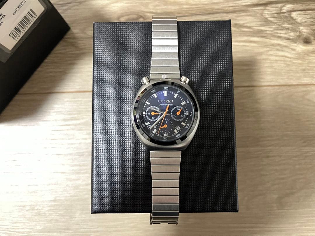 CITIZEN シチズンレコードレーベル ツノクロノ時計 ネイビー