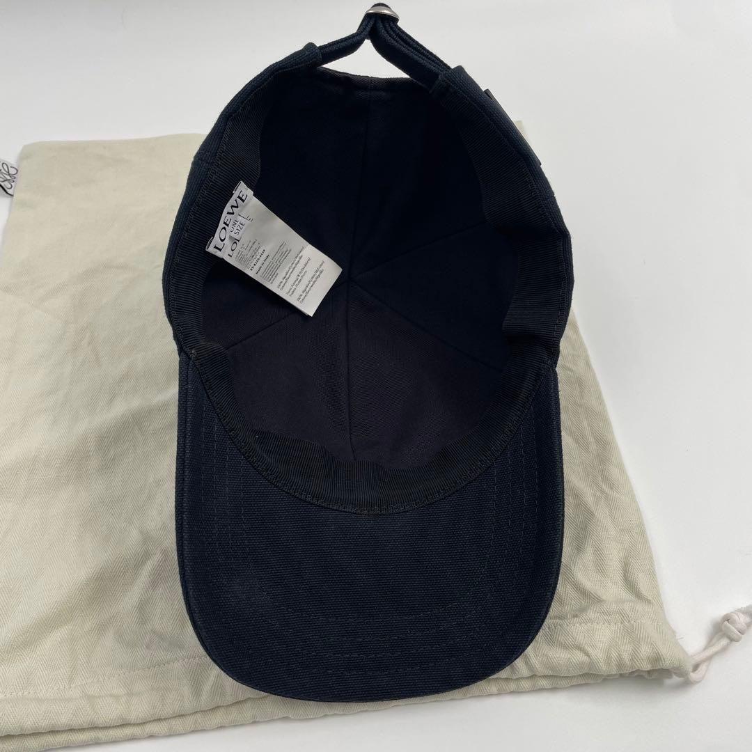 【✨未使用級】 ロエベ ベースボールキャップ ロゴ刺繍 フリーサイズ ブラック