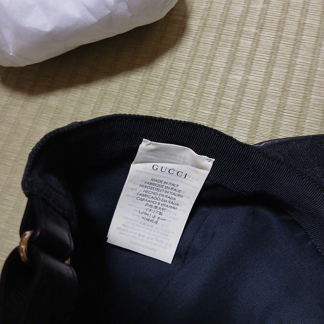 Gucci ブラック GGパターン キャップ Mサイズ