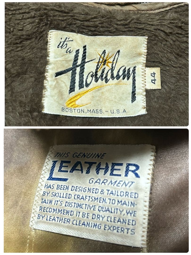 襤褸 60s70s USA製 TALONジップ レザー ジャケット ブラウンXL